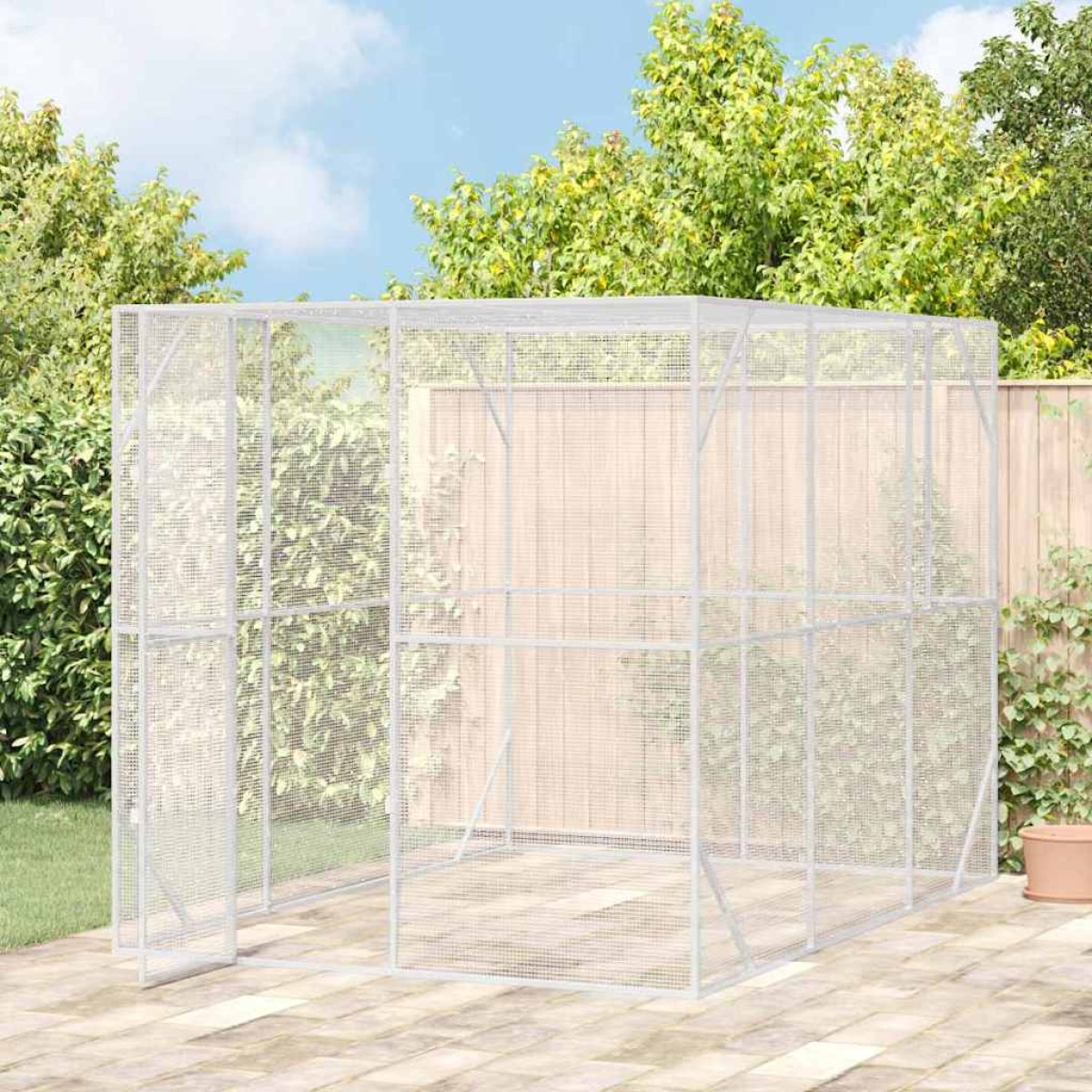 vidaXL Κλουβί Πουλιών Ανθρακί 210 x 304 x 213 εκ Επικαλυμμένος Χάλυβας