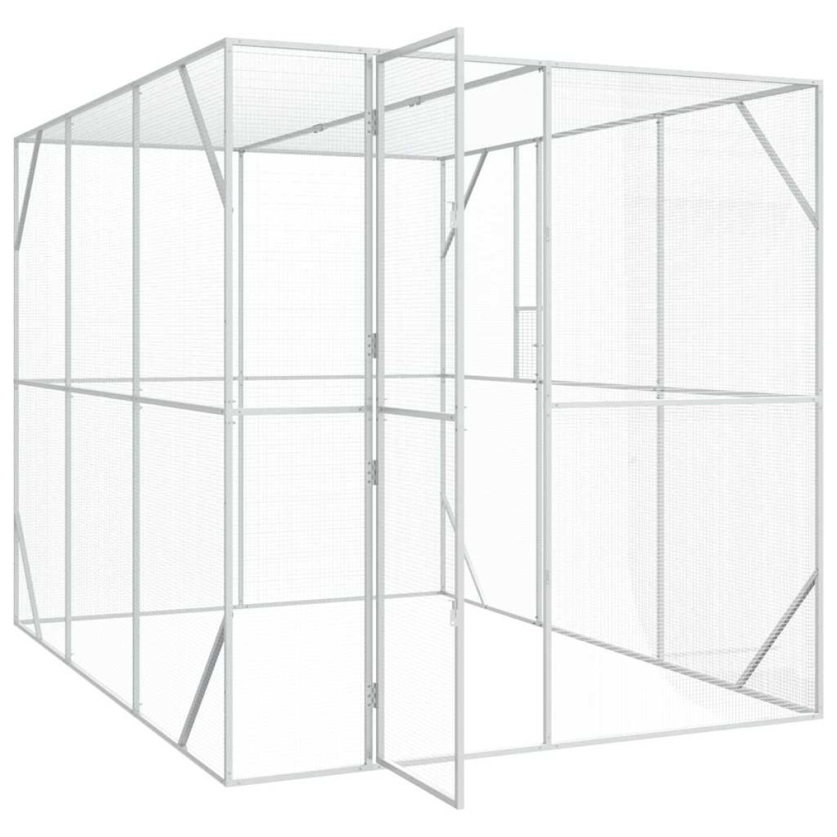 vidaXL Κλουβί Πουλιών Ανθρακί 210 x 304 x 213 εκ Επικαλυμμένος Χάλυβας