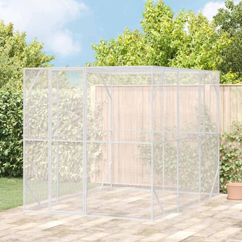 vidaXL Κλουβί Πουλιών Ανθρακί 210 x 304 x 213 εκ Επικαλυμμένος Χάλυβας