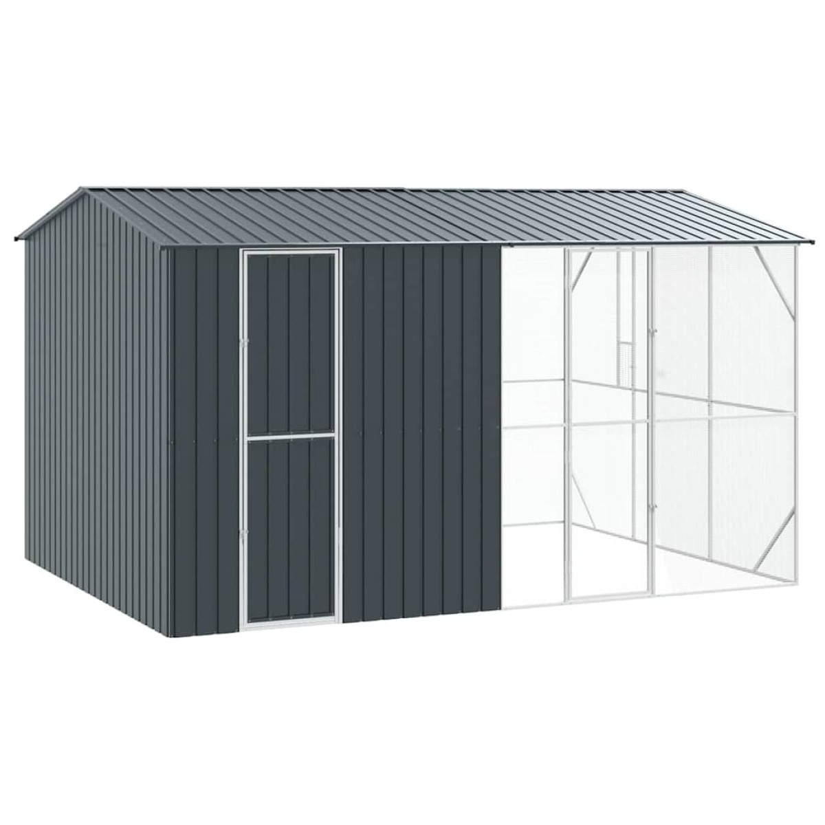 vidaXL Κλουβί Πουλιών Ανθρακί 430 x 310 x 247 εκ Επικαλυμμένος Χάλυβας