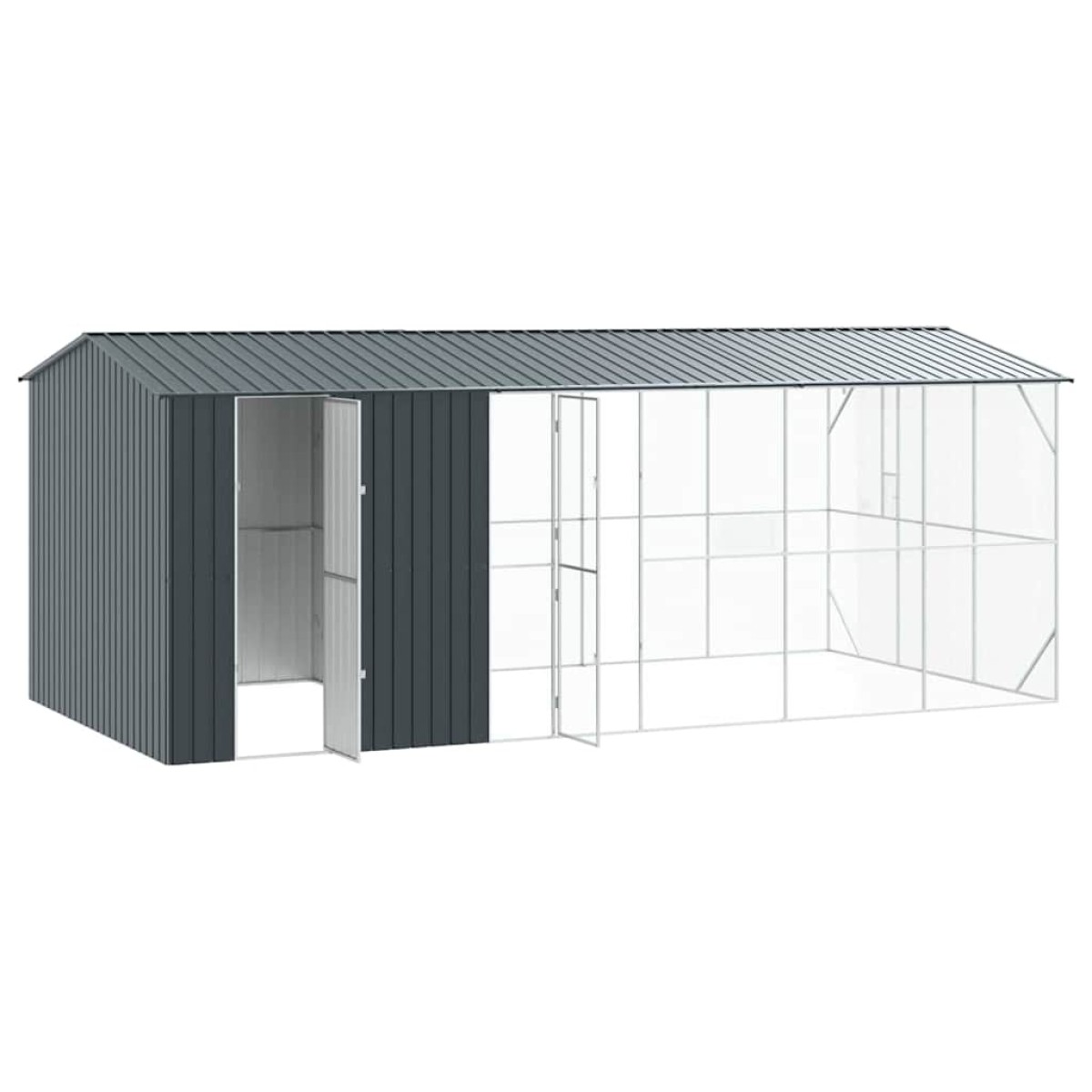 vidaXL Κλουβί Πουλιών Ανθρακί 645 x 310 x 247 εκ Επικαλυμμένος Χάλυβας