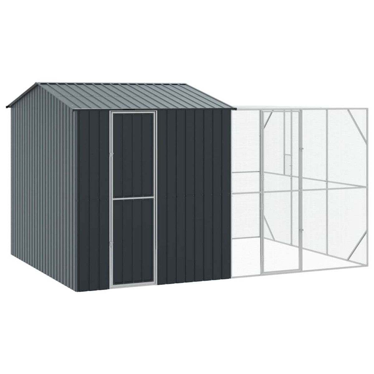 vidaXL Κλουβί Πουλιών Ανθρακί 425 x 304 x 247 εκ Επικαλυμμένος Χάλυβας