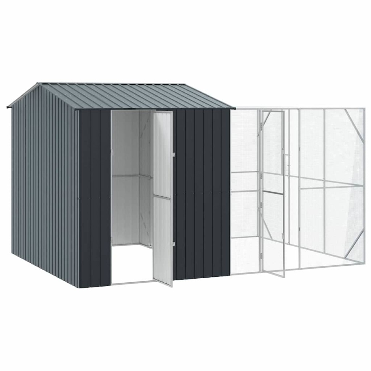 vidaXL Κλουβί Πουλιών Ανθρακί 425 x 304 x 247 εκ Επικαλυμμένος Χάλυβας