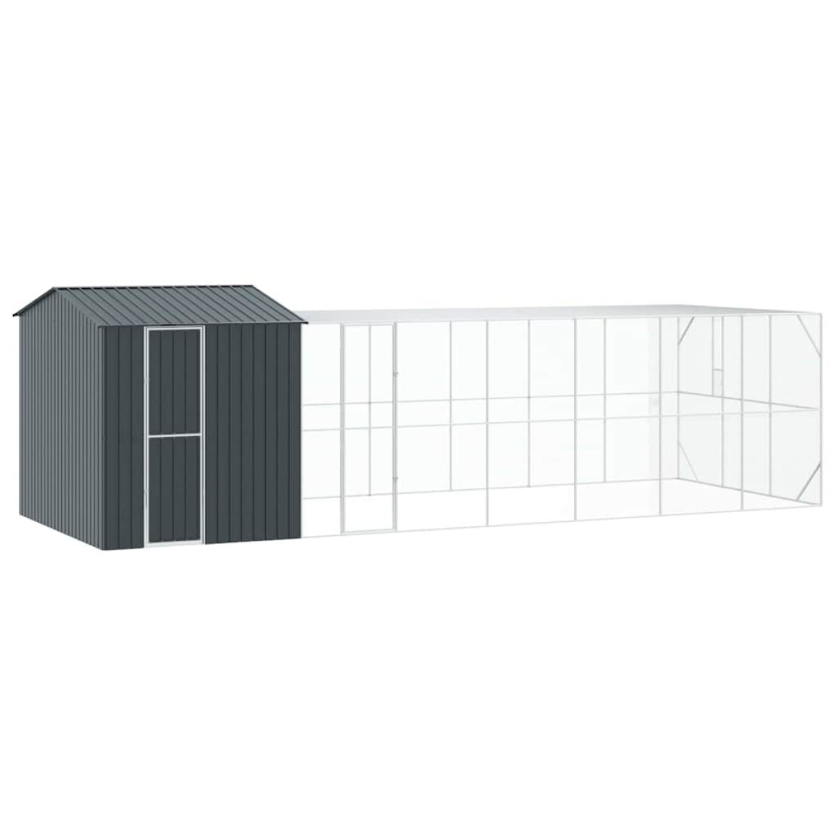 vidaXL Κλουβί Πουλιών Ανθρακί 845 x 304 x 247 εκ Επικαλυμμένος Χάλυβας