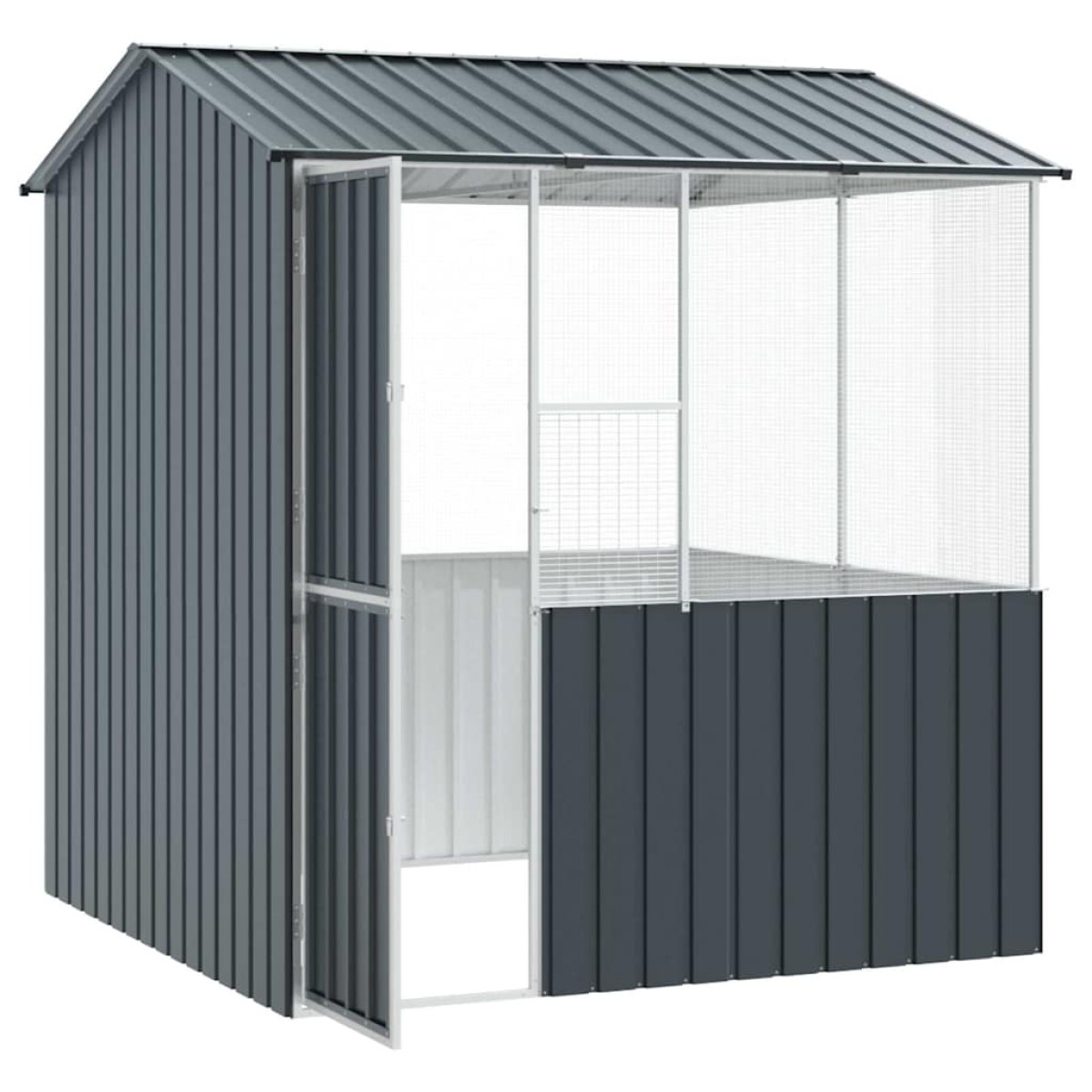 vidaXL Κλουβί Πουλιών Ανθρακί 215 x 209 x 230 εκ Επικαλυμμένος Χάλυβας