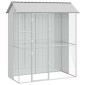 vidaXL Κλουβί Πουλιών Γκρι 215 x 110 x 247 εκ. Επικαλυμμένος Χάλυβας