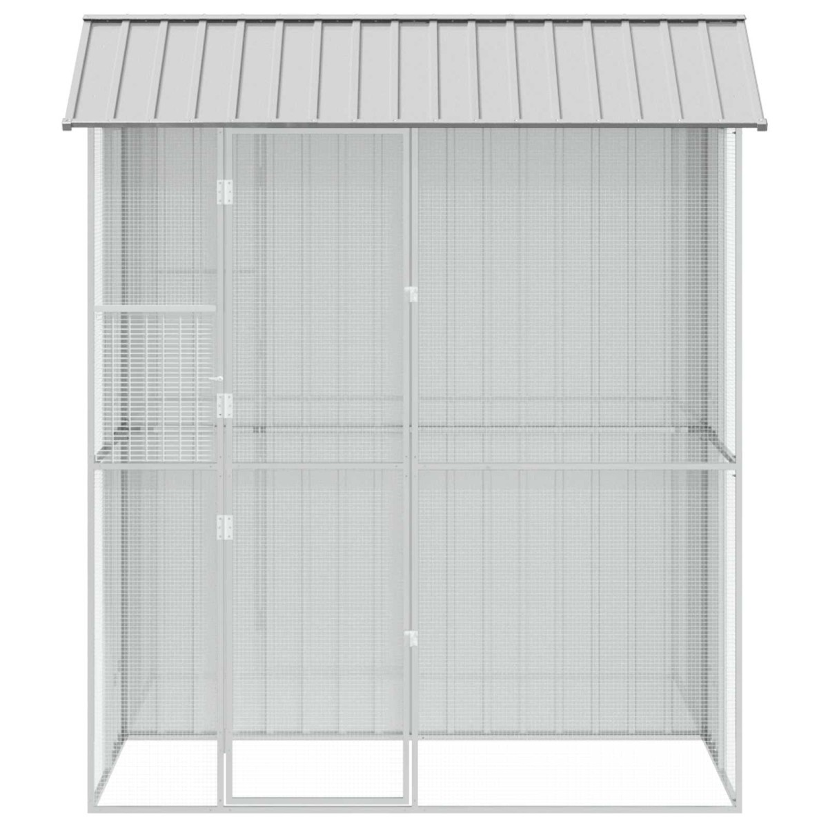 vidaXL Κλουβί Πουλιών Γκρι 215 x 110 x 247 εκ. Επικαλυμμένος Χάλυβας