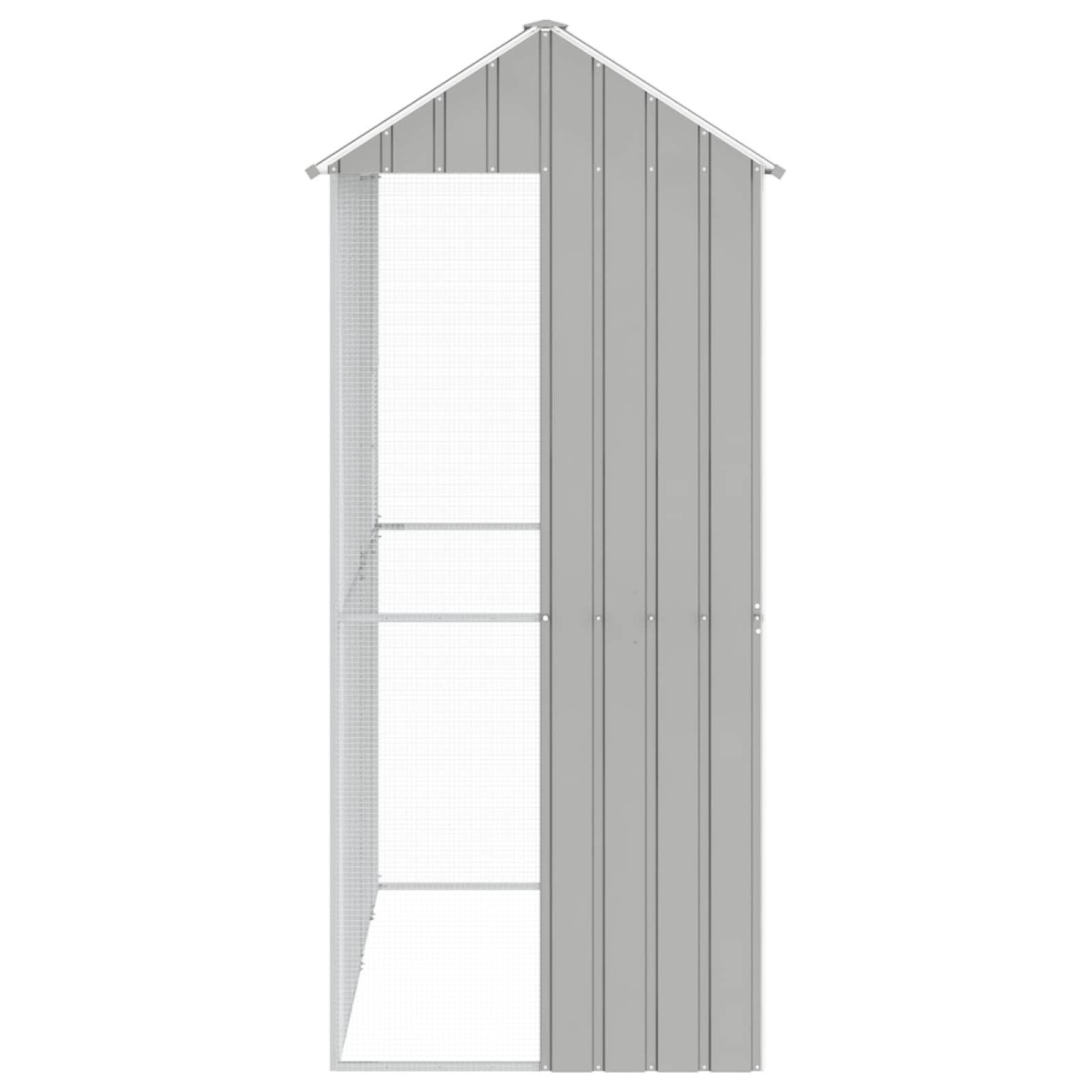 vidaXL Κλουβί Πουλιών Γκρι 215 x 110 x 247 εκ. Επικαλυμμένος Χάλυβας