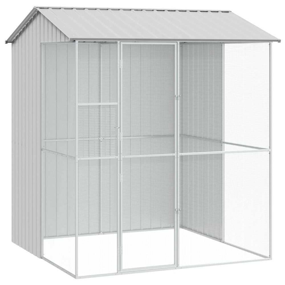 vidaXL Κλουβί Πουλιών Γκρι 215 x 210 x 247 εκ. Επικαλυμμένος Χάλυβας