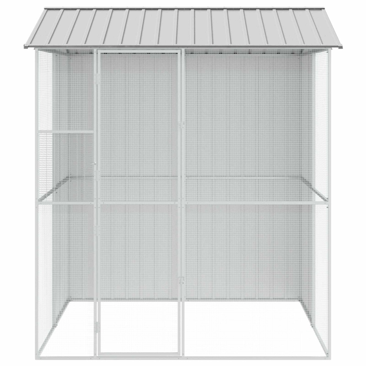 vidaXL Κλουβί Πουλιών Γκρι 215 x 210 x 247 εκ. Επικαλυμμένος Χάλυβας