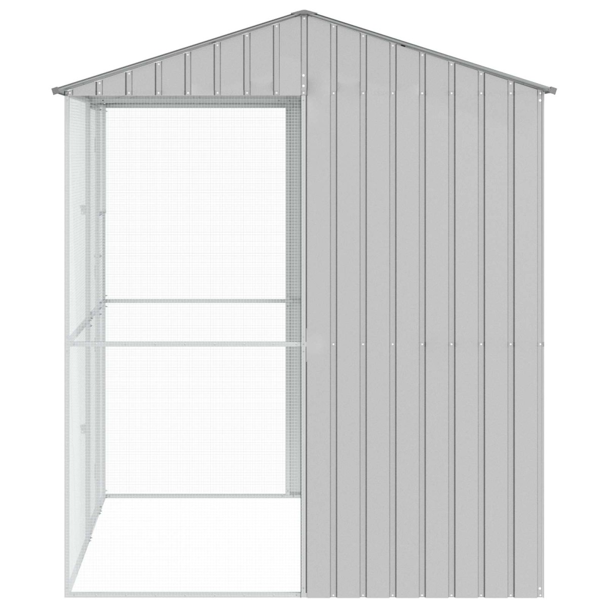 vidaXL Κλουβί Πουλιών Γκρι 215 x 210 x 247 εκ. Επικαλυμμένος Χάλυβας