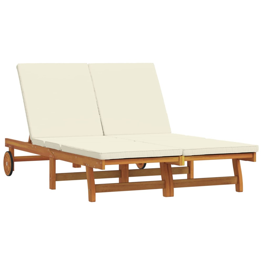 vidaXL Ξαπλώστρα Καφέ 125 x 200 x 84 εκ Στερεό Ξύλο Ακακίας