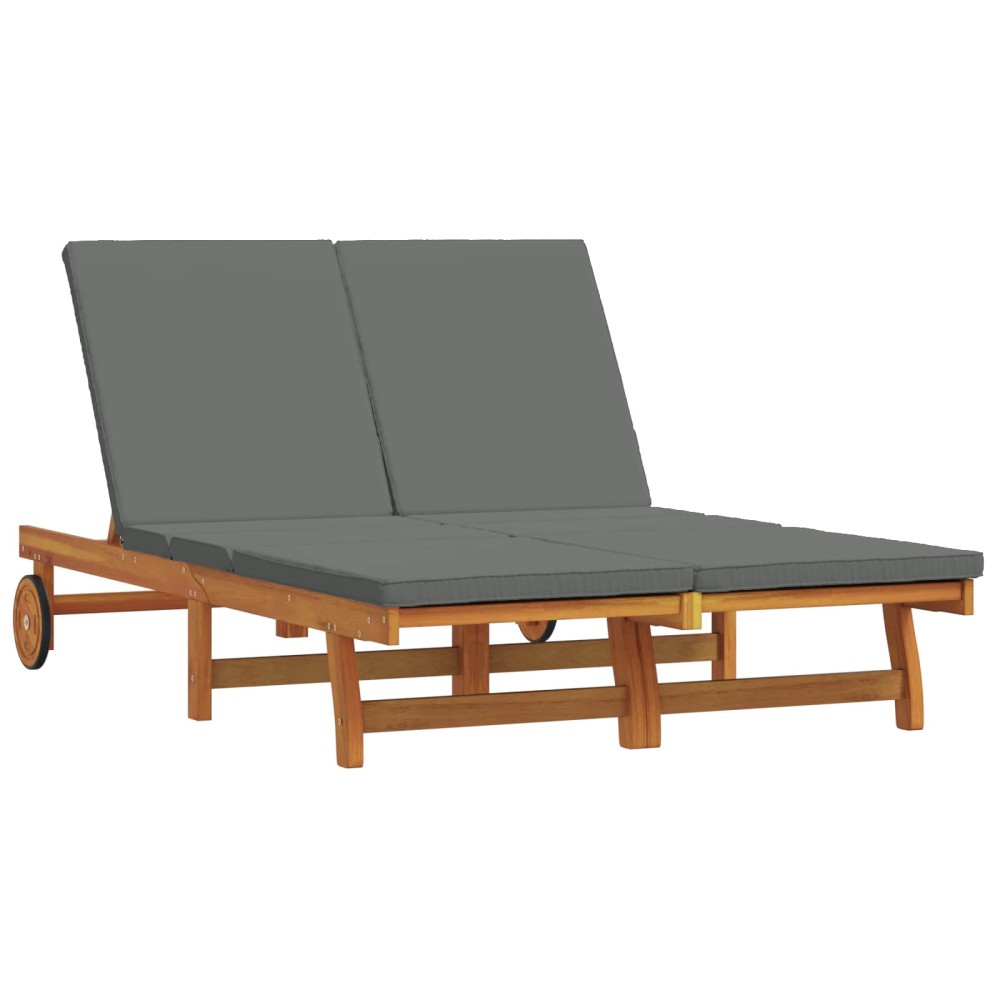 vidaXL Ξαπλώστρα Καφέ 125 x 200 x 84 εκ Στερεό Ξύλο Ακακίας