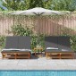 vidaXL Ξαπλώστρα Καφέ 125 x 200 x 84 εκ Στερεό Ξύλο Ακακίας