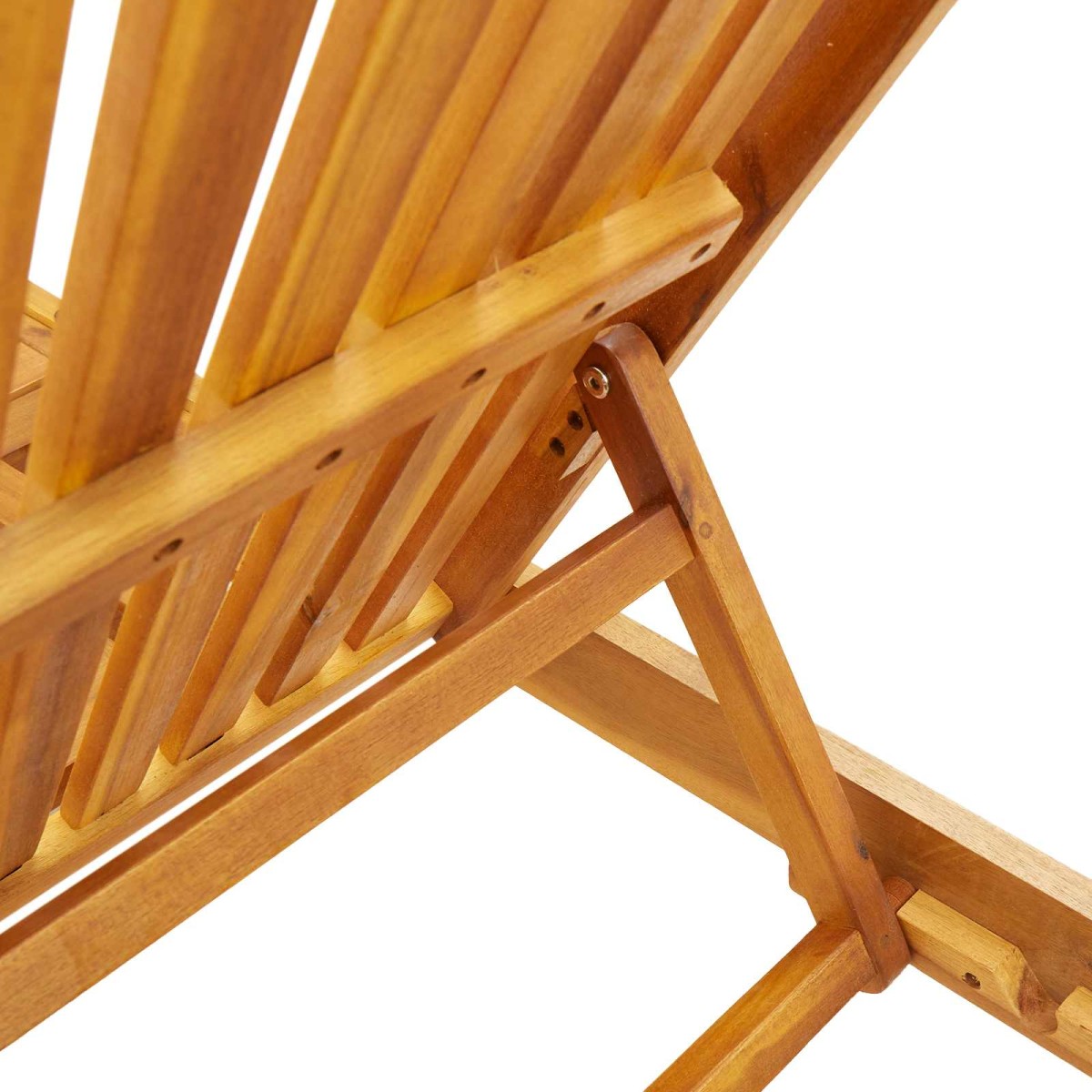 vidaXL Ξαπλώστρα Καφέ 125 x 200 x 84 εκ Στερεό Ξύλο Ακακίας