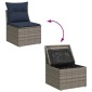vidaXL Σαλόνι Κήπου 8 Τεμαχίων Γκρι Συνθετικό Ρατάν Μαξιλάρια Ακακία