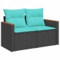 vidaXL Σαλόνι Κήπου Σετ 8 τεμ Γκρι Συνθετικό Ρατάν Μαξιλάρια ακακίας