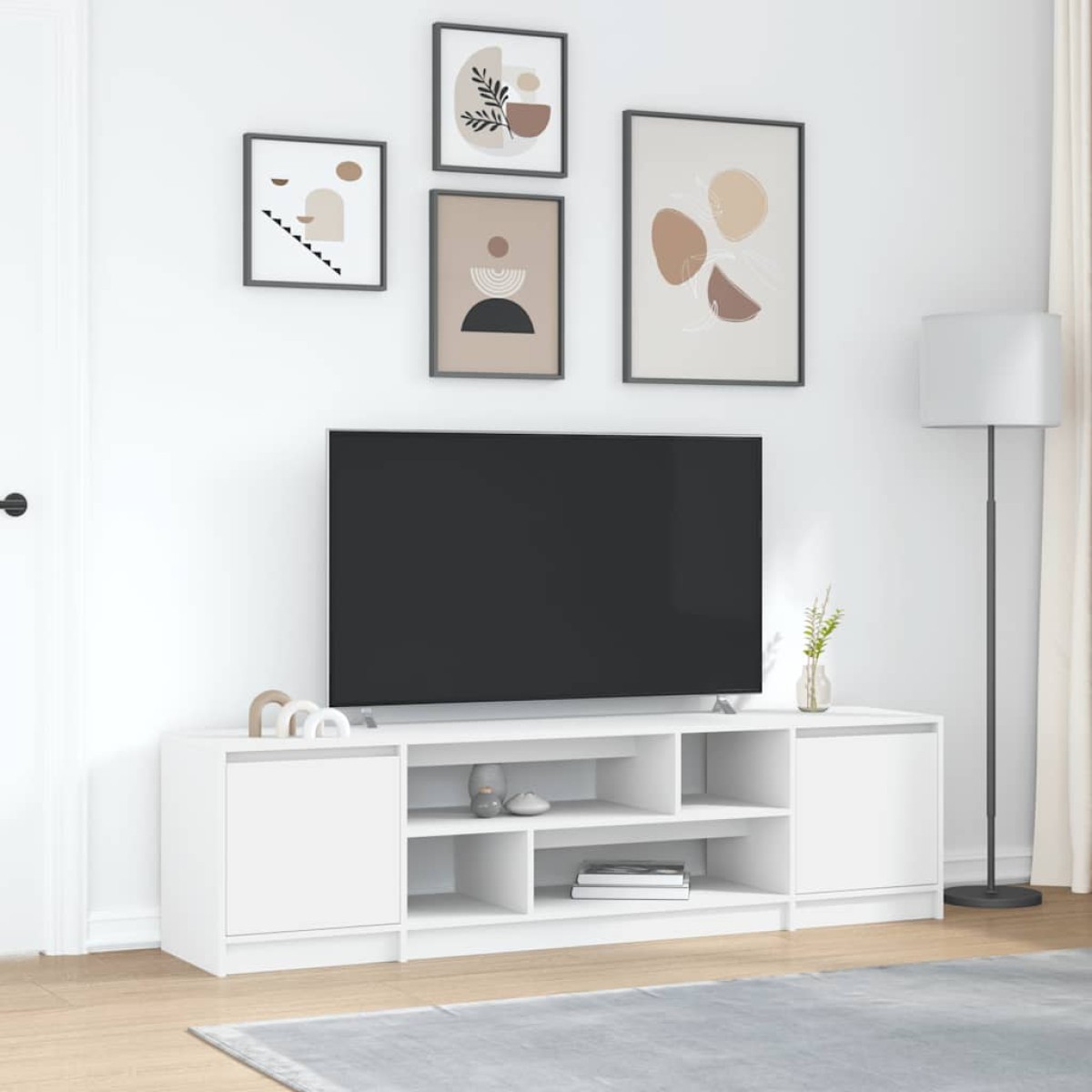 vidaXL Έπιπλο Τηλεόρασης Λευκό 188,5 x 41 x 50 εκ. από Τεχνητό Ξύλο