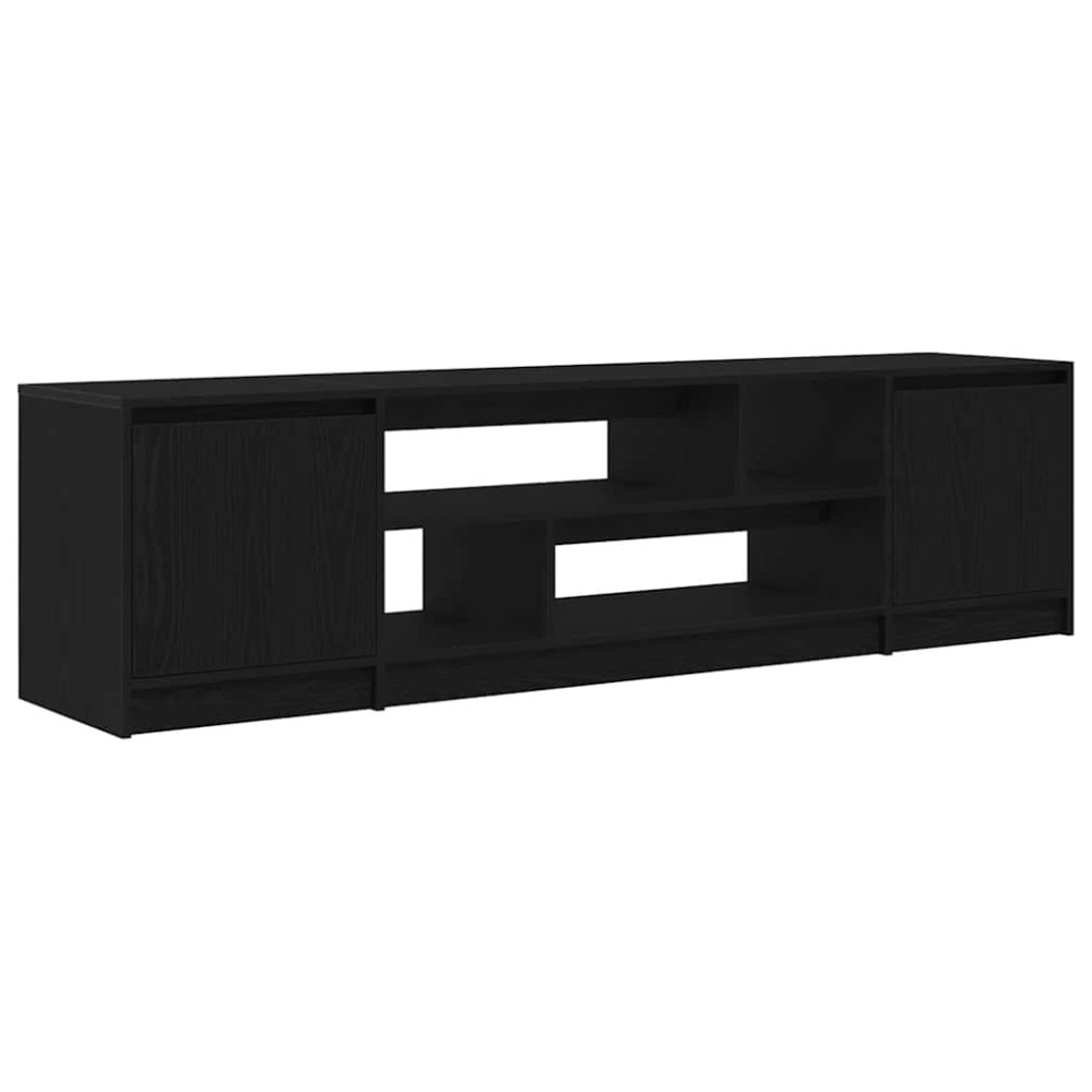 vidaXL Έπιπλο Τηλεόρασης Μαύρο Δρυς 188,5x41x50 εκ. Επεξεργασμένο Ξύλο