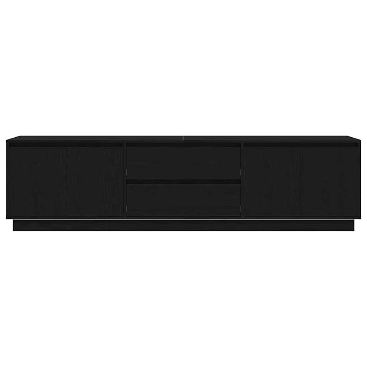 vidaXL Έπιπλο Τηλεόρασης με LED Μαύρη βελανιδιά 193,5x41x50 εκ.
