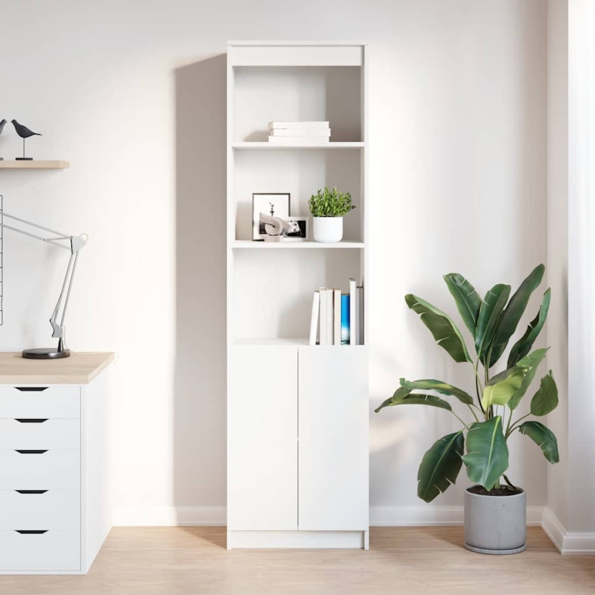vidaXL Ντουλάπι Λευκό 50x35x180 εκ. από Επεξεργασμένο Ξύλο