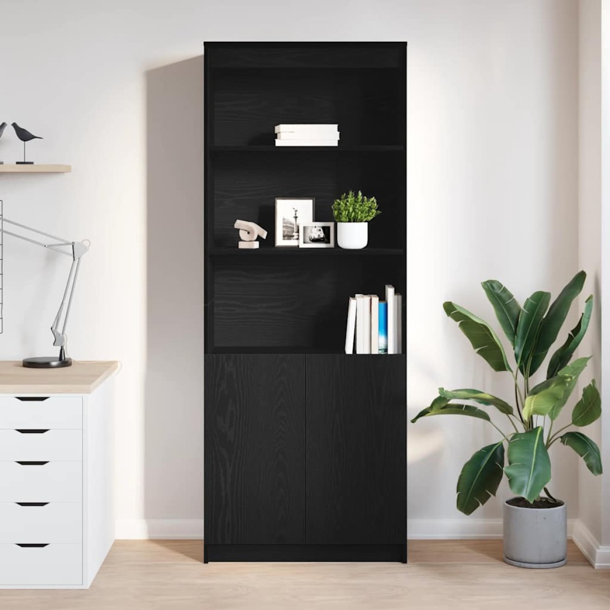 vidaXL Ντουλάπι Μαύρη δρυς 70x35x180 εκ. από Επεξεργασμένο Ξύλο