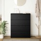 vidaXL Sideboard Μαύρη βελανιδιά 80x35x99 cm Κατασκευασμένο ξύλο