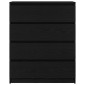 vidaXL Sideboard Μαύρη βελανιδιά 80x35x99 cm Κατασκευασμένο ξύλο