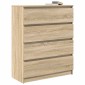 vidaXL Sideboard Sonoma Oak 80x35x99 cm Κατασκευασμένο ξύλο
