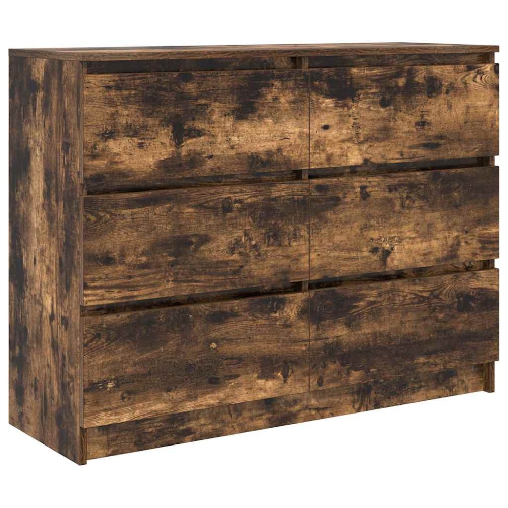 vidaXL Sideboard Καπνιστή δρυς 100x35x76 cm Κατασκευασμένο ξύλο