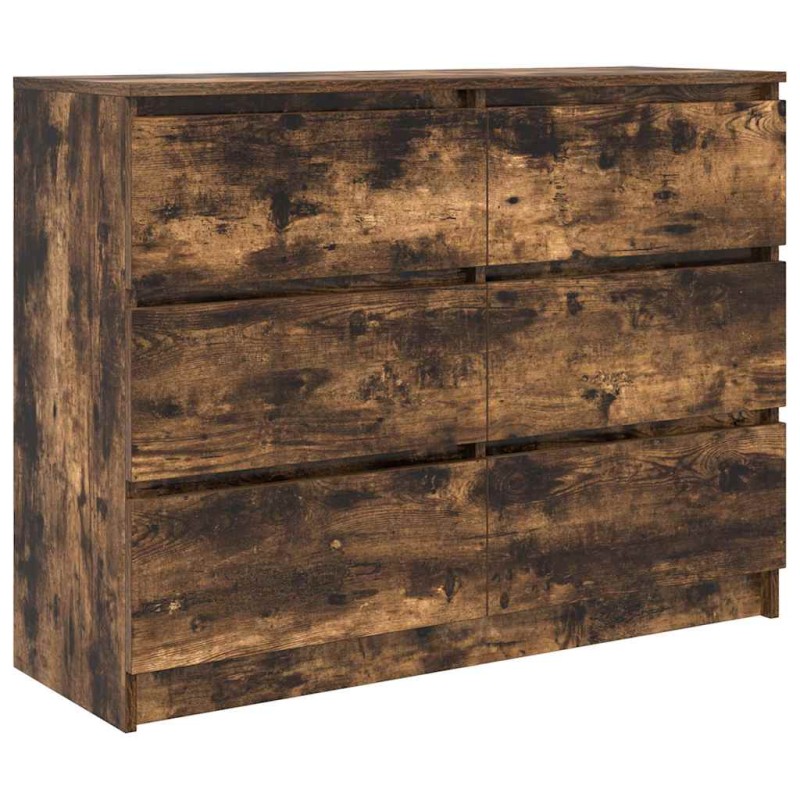 vidaXL Sideboard Καπνιστή δρυς 100x35x76 cm Κατασκευασμένο ξύλο