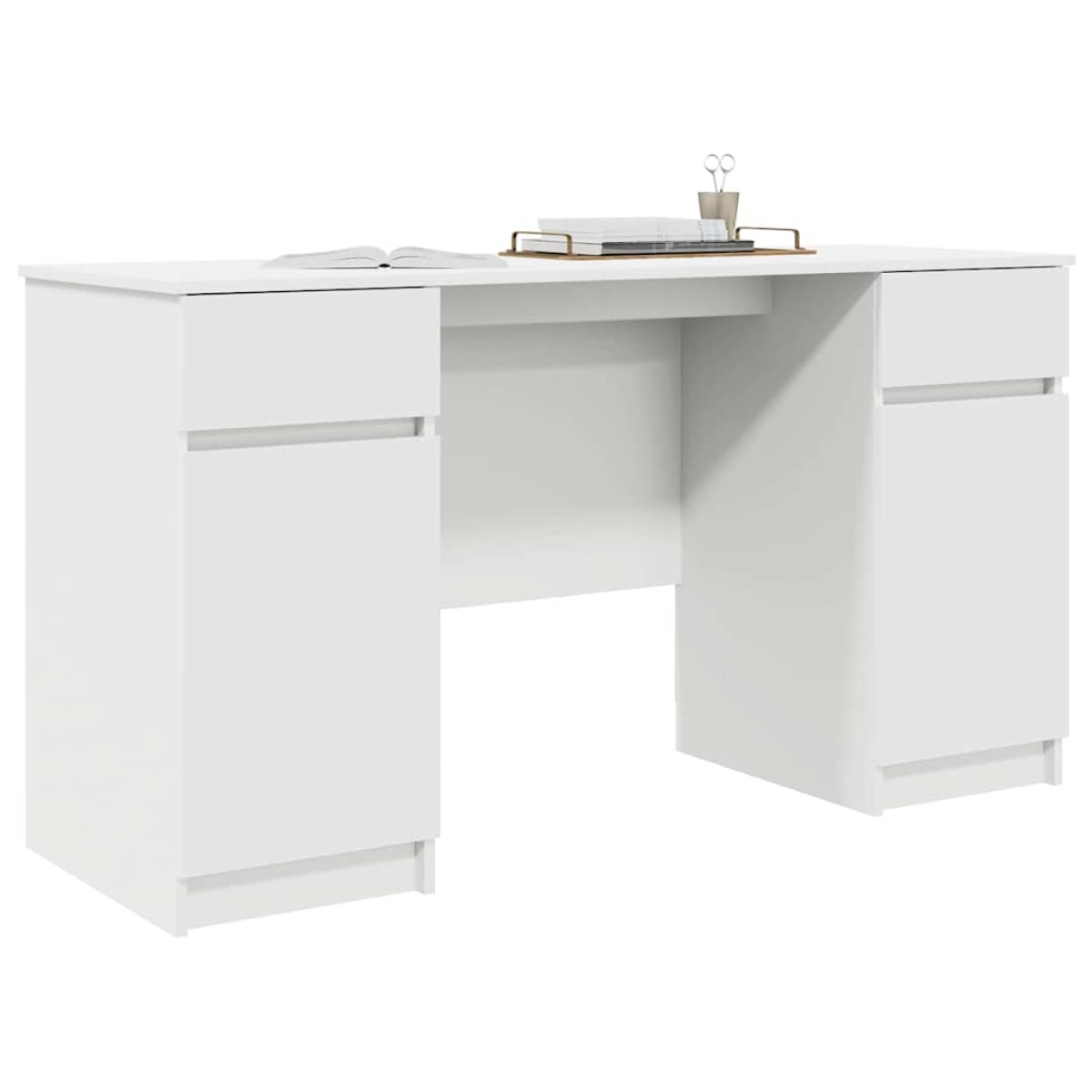 vidaXL Γραφείο Λευκό Επεξεργασμένο ξύλο 140 x 49 x 76 εκ.