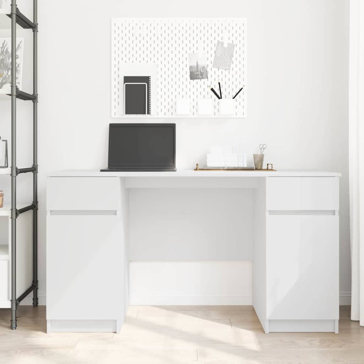 vidaXL Γραφείο Λευκό Επεξεργασμένο ξύλο 140 x 49 x 76 εκ.