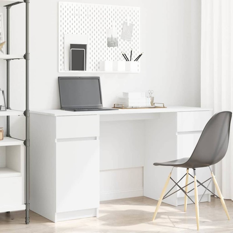 vidaXL Γραφείο Λευκό Επεξεργασμένο ξύλο 140 x 49 x 76 εκ.
