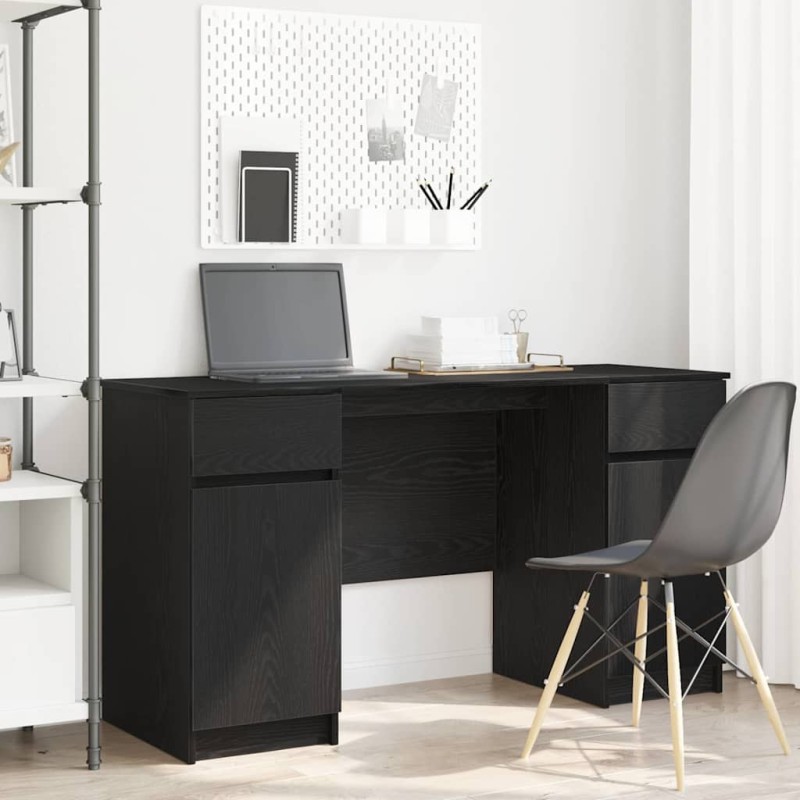 vidaXL Γραφείο Μαύρη δρυς Επεξεργασμένο ξύλο 140 x 49 x 76 εκ.