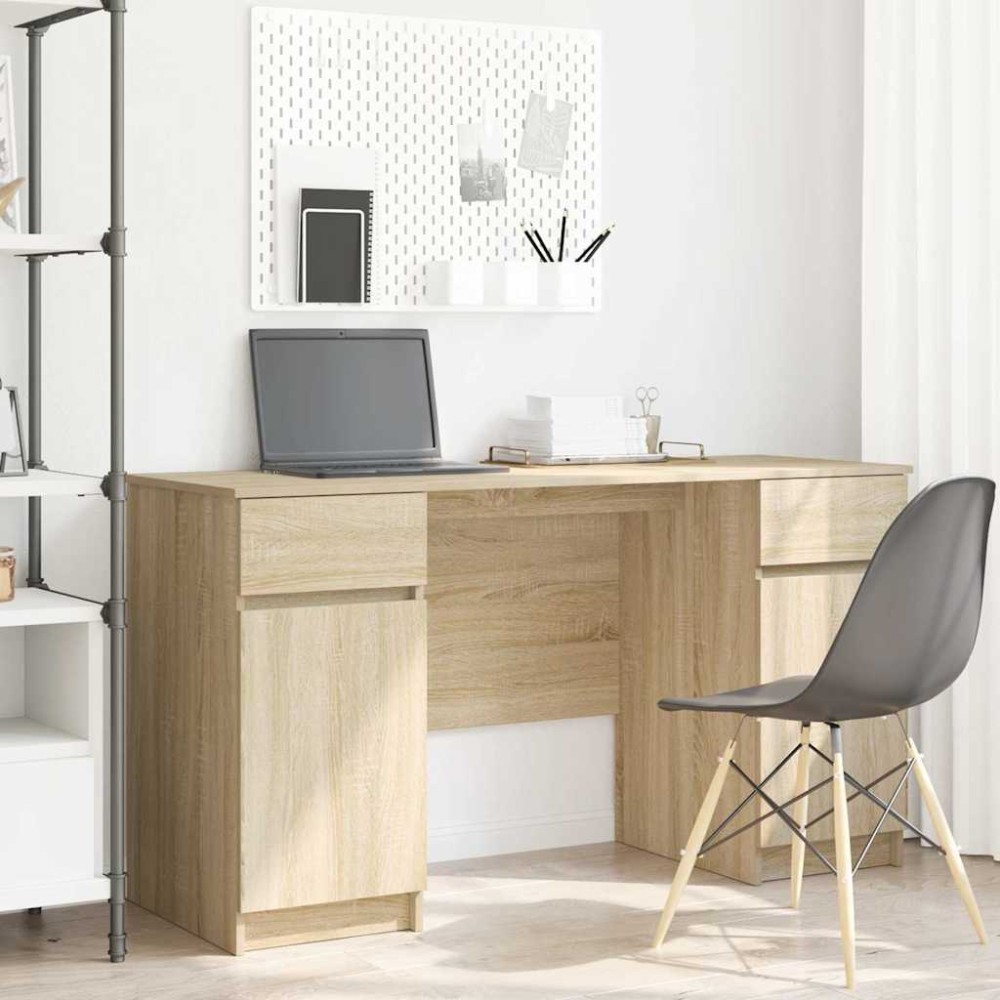 vidaXL Γραφείο Sonoma Δρυς Επεξεργασμένο ξύλο 140 x 49 x 76 εκ.