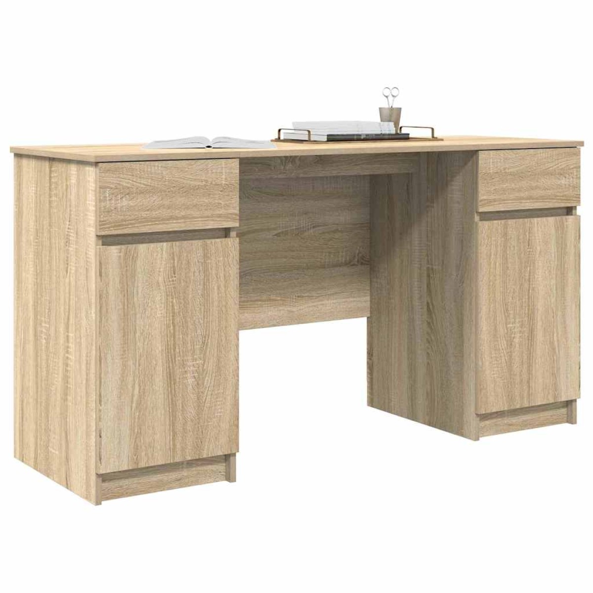 vidaXL Γραφείο Sonoma Δρυς Επεξεργασμένο ξύλο 140 x 49 x 76 εκ.