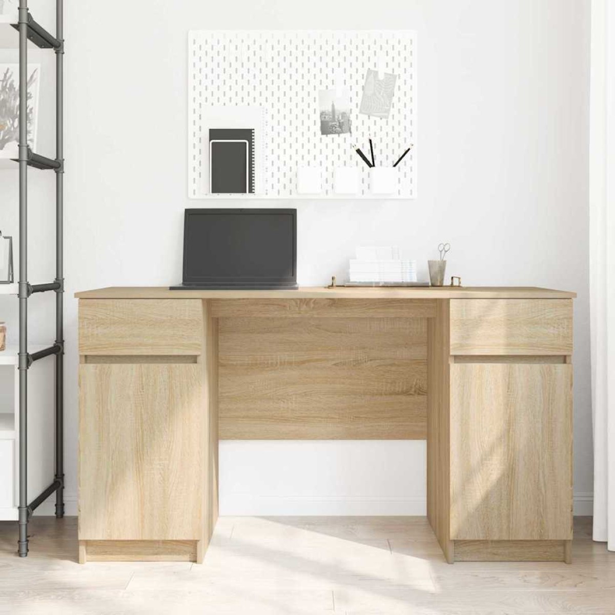 vidaXL Γραφείο Sonoma Δρυς Επεξεργασμένο ξύλο 140 x 49 x 76 εκ.