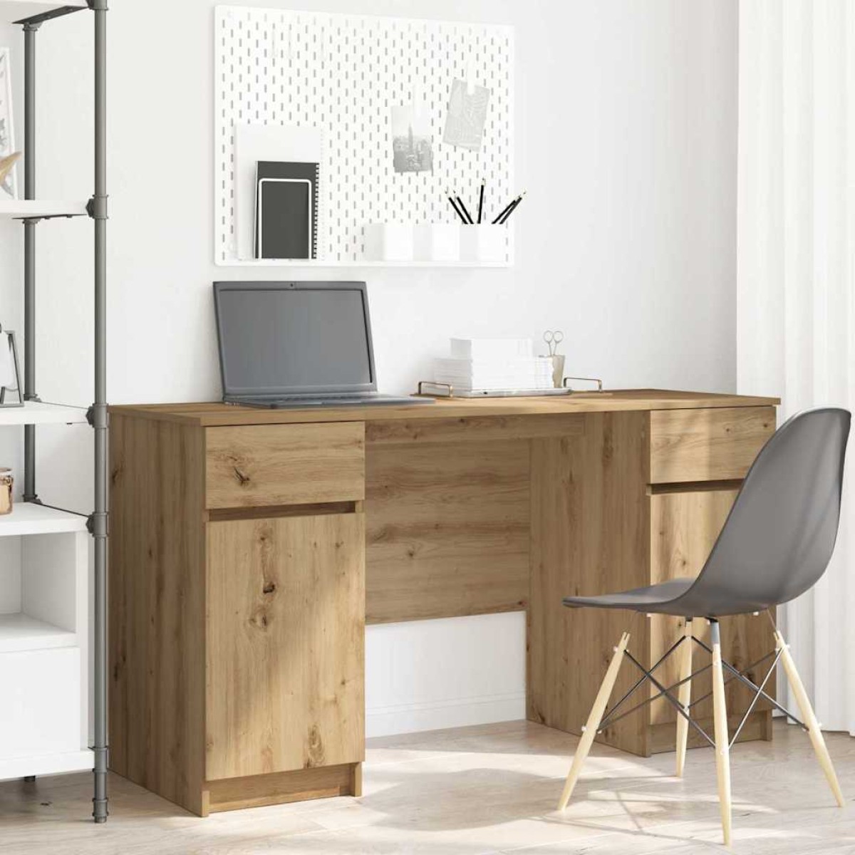 vidaXL Γραφείο artisan δρυς Επεξεργασμένο ξύλο 140 x 49 x 76 εκ.