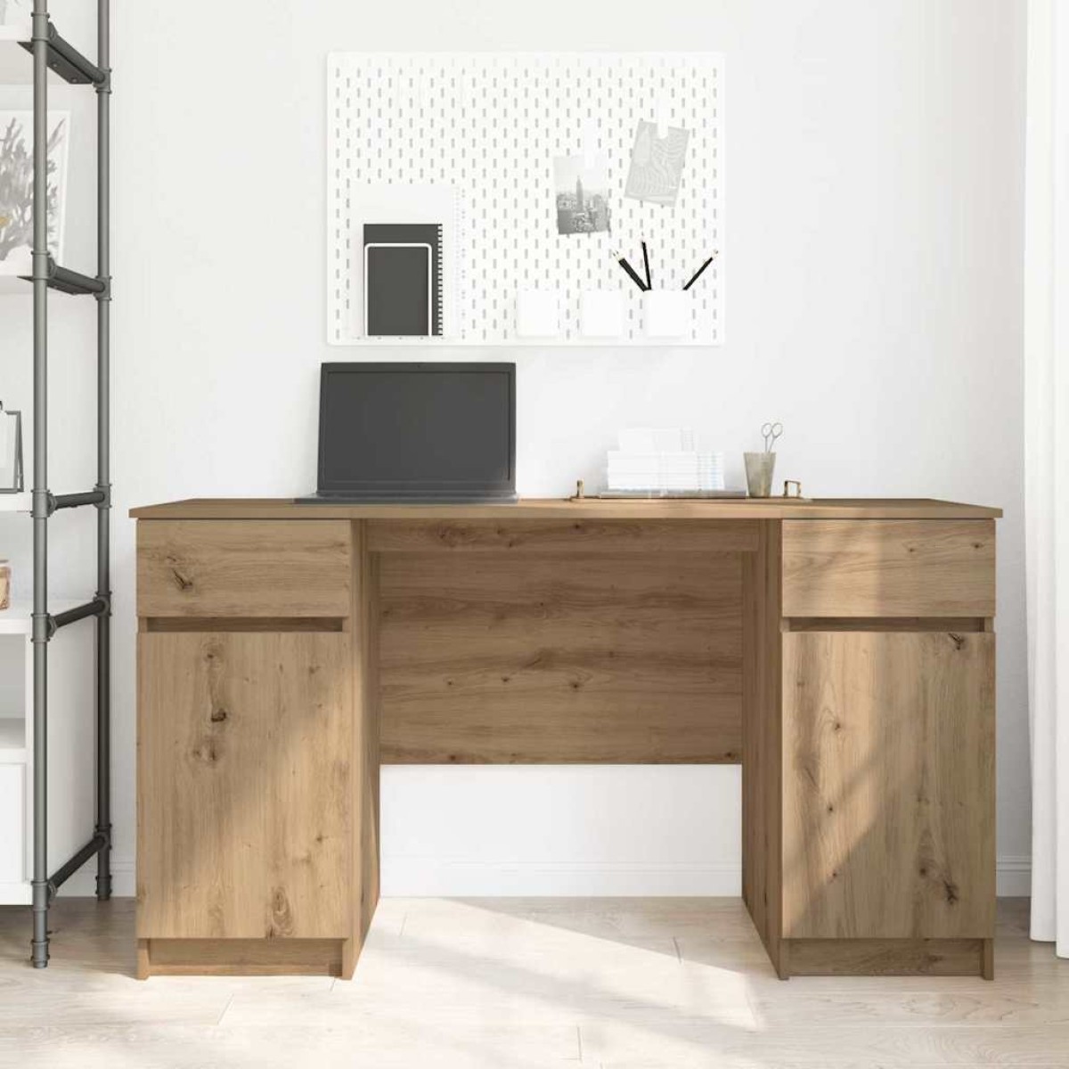 vidaXL Γραφείο artisan δρυς Επεξεργασμένο ξύλο 140 x 49 x 76 εκ.