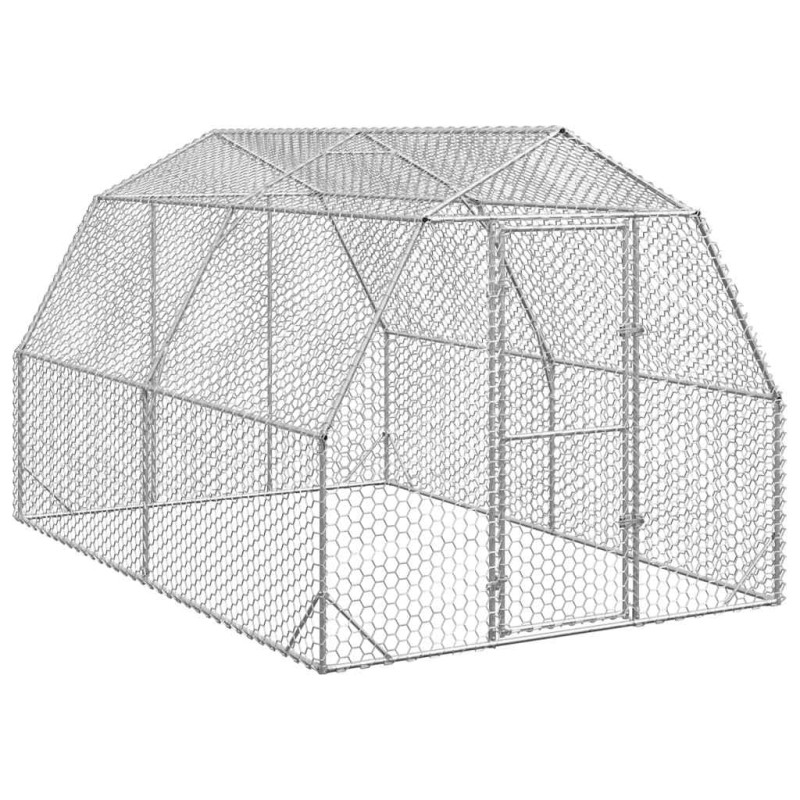 vidaXL Chicken Run 2,5x4x2,25 m Γαλβανισμένος χάλυβας