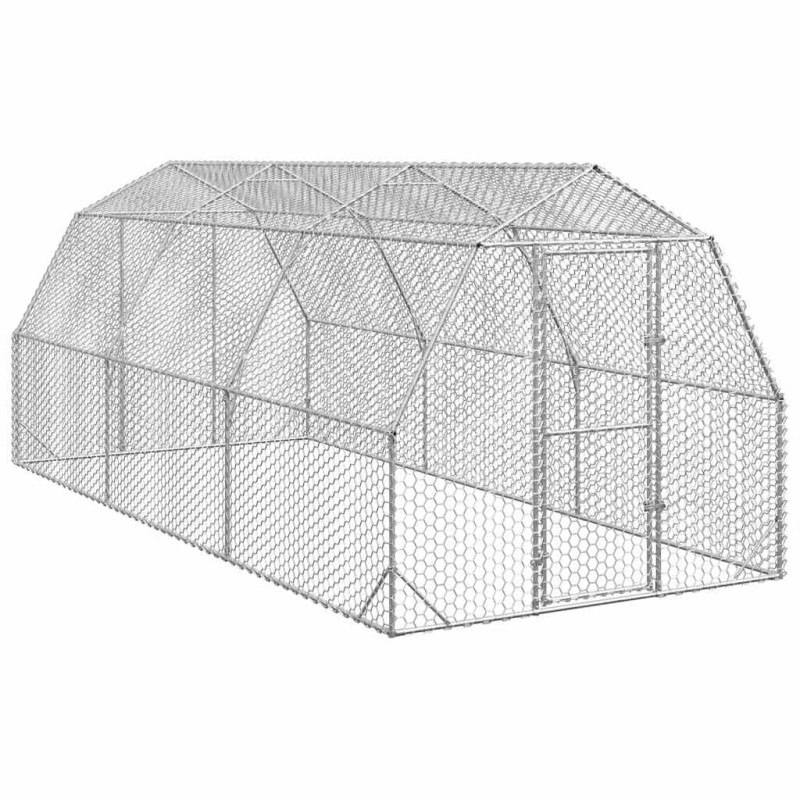 vidaXL Τρέξιμο για κοτόπουλα 2,5x6x2,25 μ. από Γαλβ. Χάλυβα