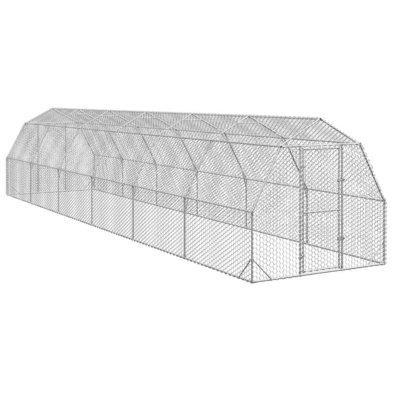vidaXL Τρέξιμο για κοτόπουλα 2,5x12x2,25 μ. από Γαλβ. Χάλυβα