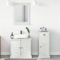 vidaXL Σετ Επίπλων Μπάνιου 3 τεμ. Αντίκες Λευκό Στερεά ξυλεία πεύκου