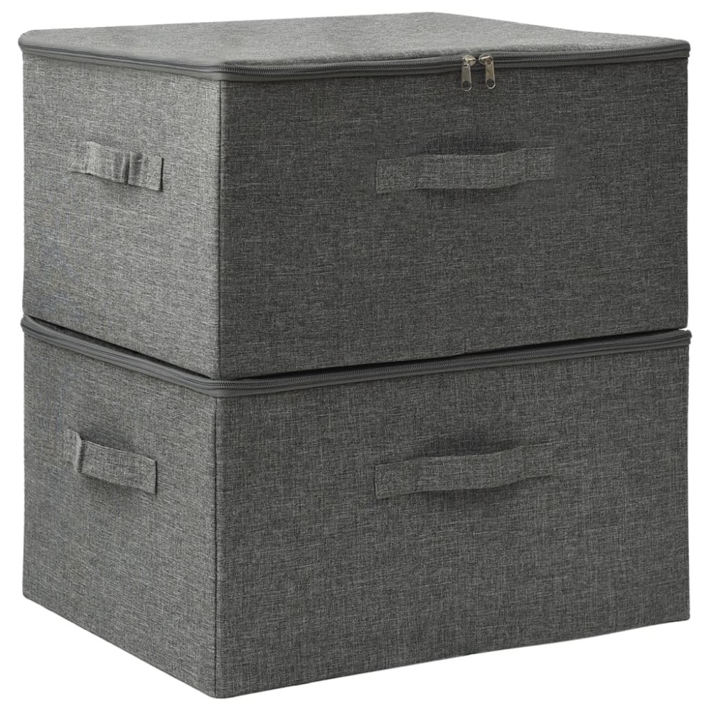 vidaXL Κουτιά Αποθήκευσης 2 τεμ. Ανθρακί 43 x 34 x 23 εκ. Υφασμάτινα