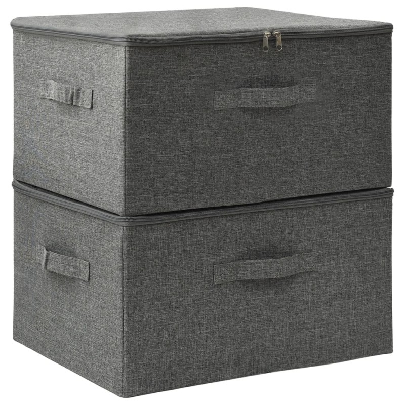 vidaXL Κουτιά Αποθήκευσης 2 τεμ. Ανθρακί 43 x 34 x 23 εκ. Υφασμάτινα