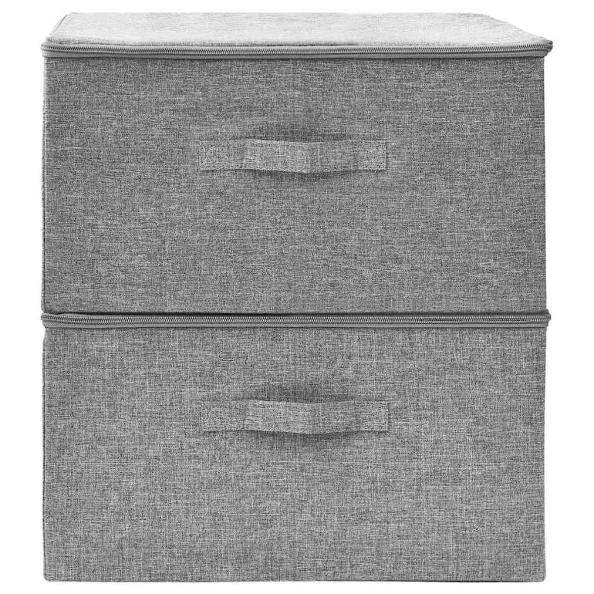 vidaXL Κουτιά Αποθήκευσης 2 τεμ. Γκρι 43 x 34 x 23 εκ. Υφασμάτινα