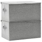 vidaXL Κουτιά Αποθήκευσης 2 τεμ. Γκρι 50 x 30 x 25 εκ. Υφασμάτινα