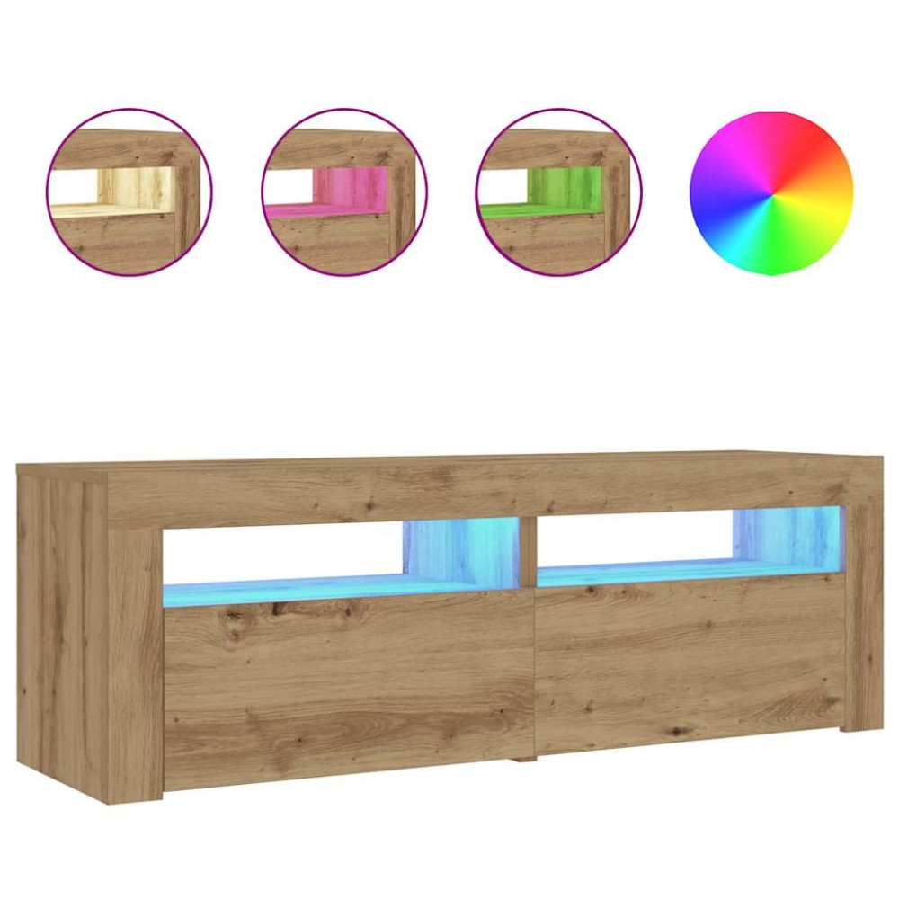 vidaXL Κομοδίνα με LED 2 τεμ. τεχνίτης Δρυς 60 x 35 x 40 εκ.