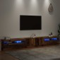vidaXL Έπιπλο Τηλεόρασης LED Όψη Παλαιού Ξύλου 300x35x40 εκ.Επεξ. Ξύλο